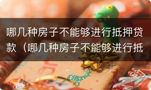 哪几种房子不能够进行抵押贷款（哪几种房子不能够进行抵押贷款业务）