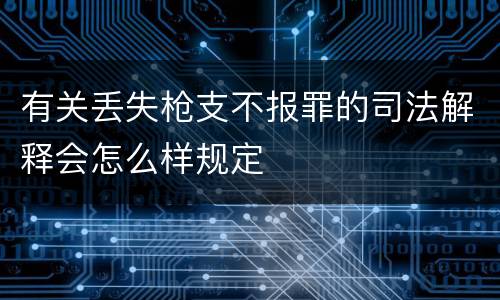 有关丢失枪支不报罪的司法解释会怎么样规定