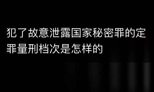 犯了故意泄露国家秘密罪的定罪量刑档次是怎样的