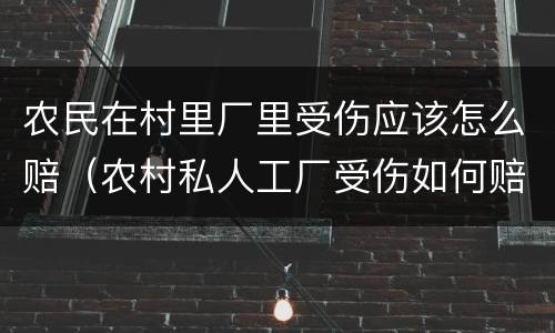 农民在村里厂里受伤应该怎么赔（农村私人工厂受伤如何赔偿）