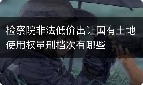 检察院非法低价出让国有土地使用权量刑档次有哪些