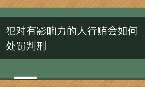 犯对有影响力的人行贿会如何处罚判刑