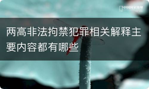 两高非法拘禁犯罪相关解释主要内容都有哪些