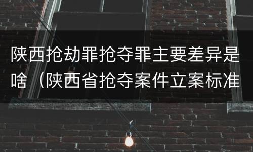 陕西抢劫罪抢夺罪主要差异是啥（陕西省抢夺案件立案标准）