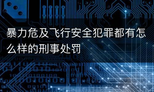 暴力危及飞行安全犯罪都有怎么样的刑事处罚